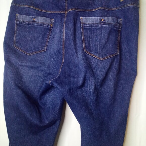 Gloria Vanderbilt Capri Jeans Women 16W Roll Cuff Hem Big Pockets Blue - Picture 12 of 13